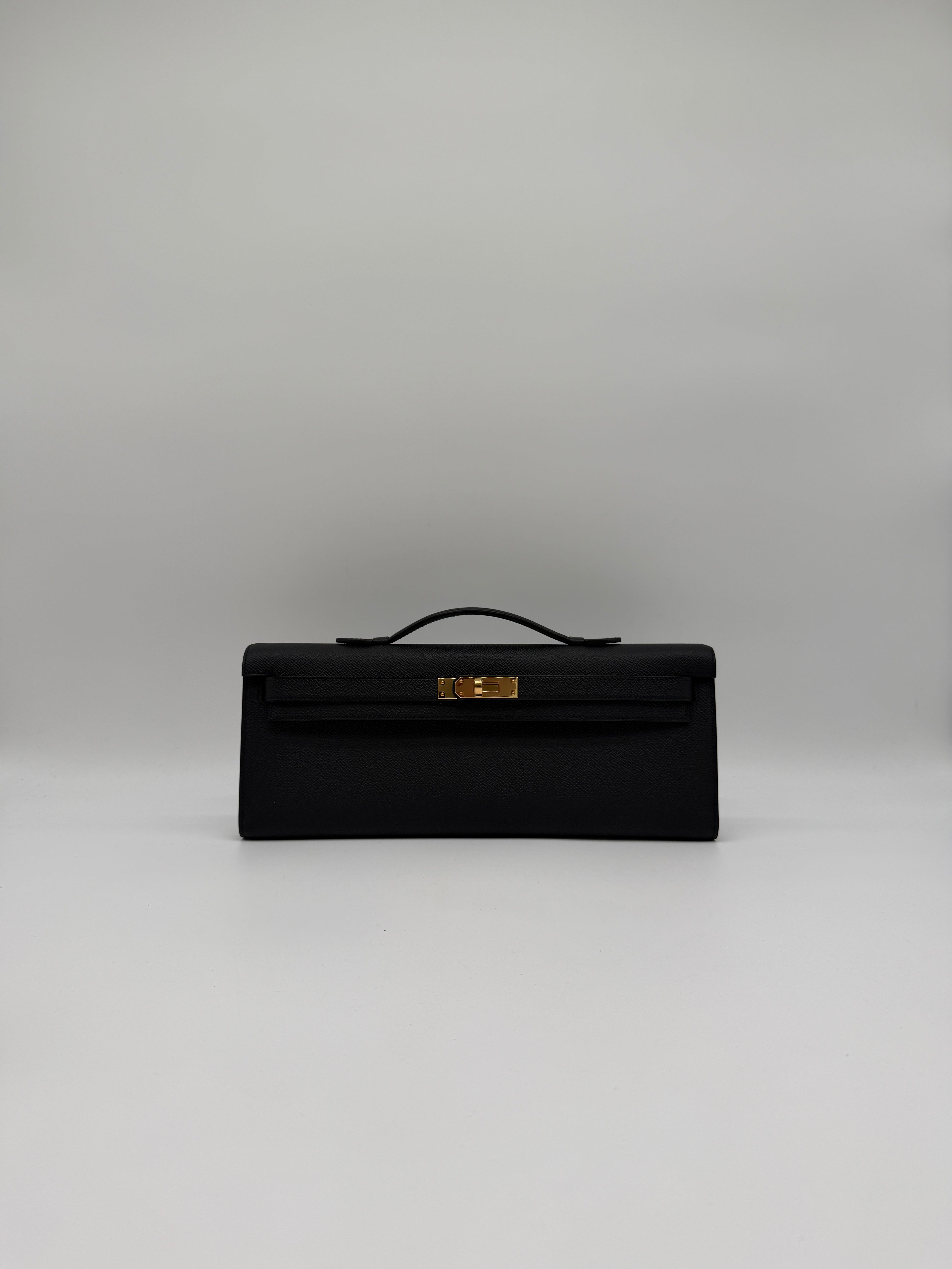 Hermès Kelly Cut Black Epsom Gold Hardware