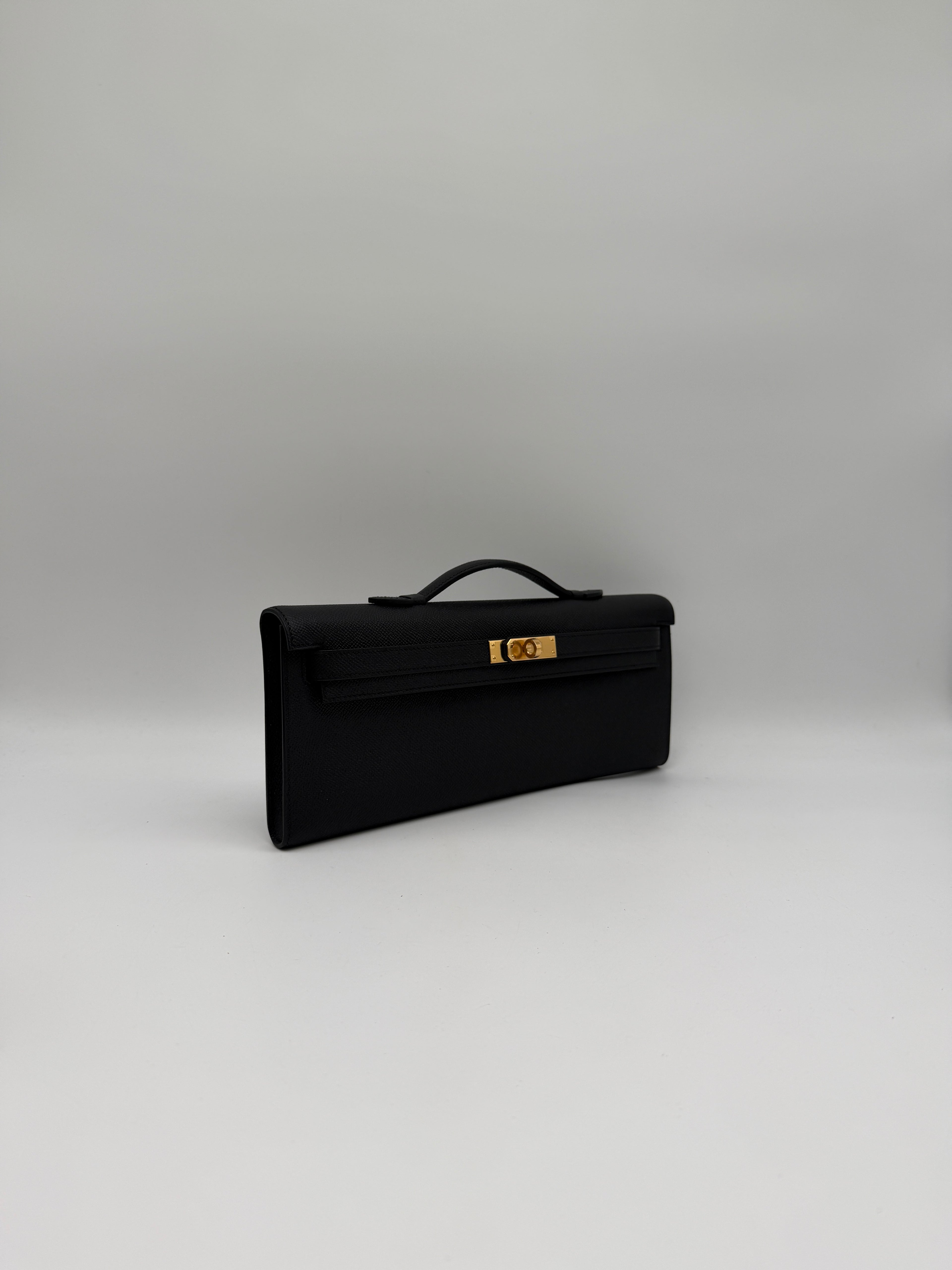 Hermès Kelly Cut Black Epsom Gold Hardware