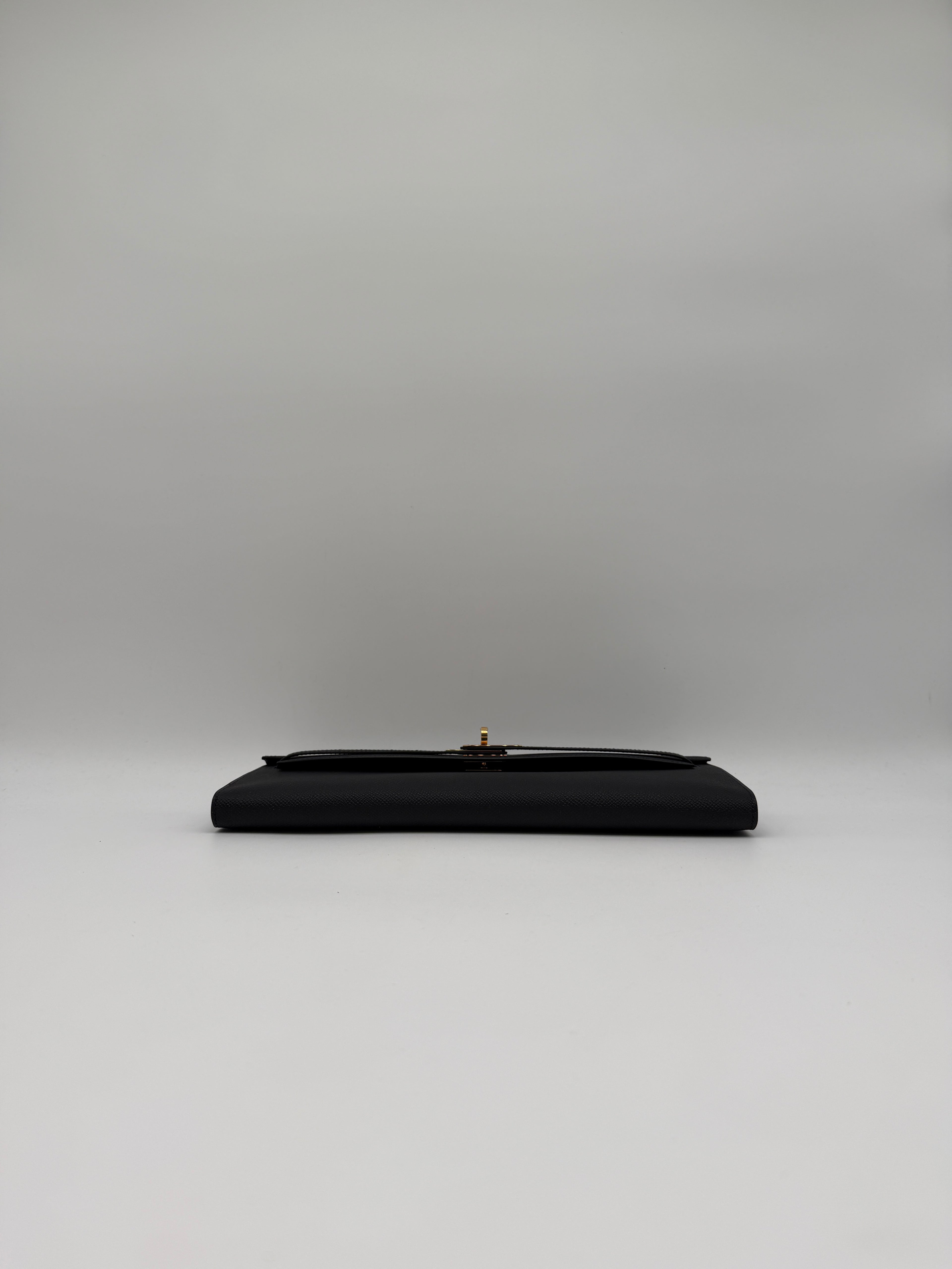 Hermès Kelly Cut Black Epsom Gold Hardware
