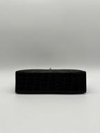 Hermès Kelly Pochette Black Matte Alligator Palladium Hardware