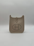 Hermès Mini Evelyne Craie Taurillon Clemence Gold Hardware