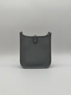 Hermès Mini Evelyne Gris Pantin Taurillon Clemence Palladium Hardware