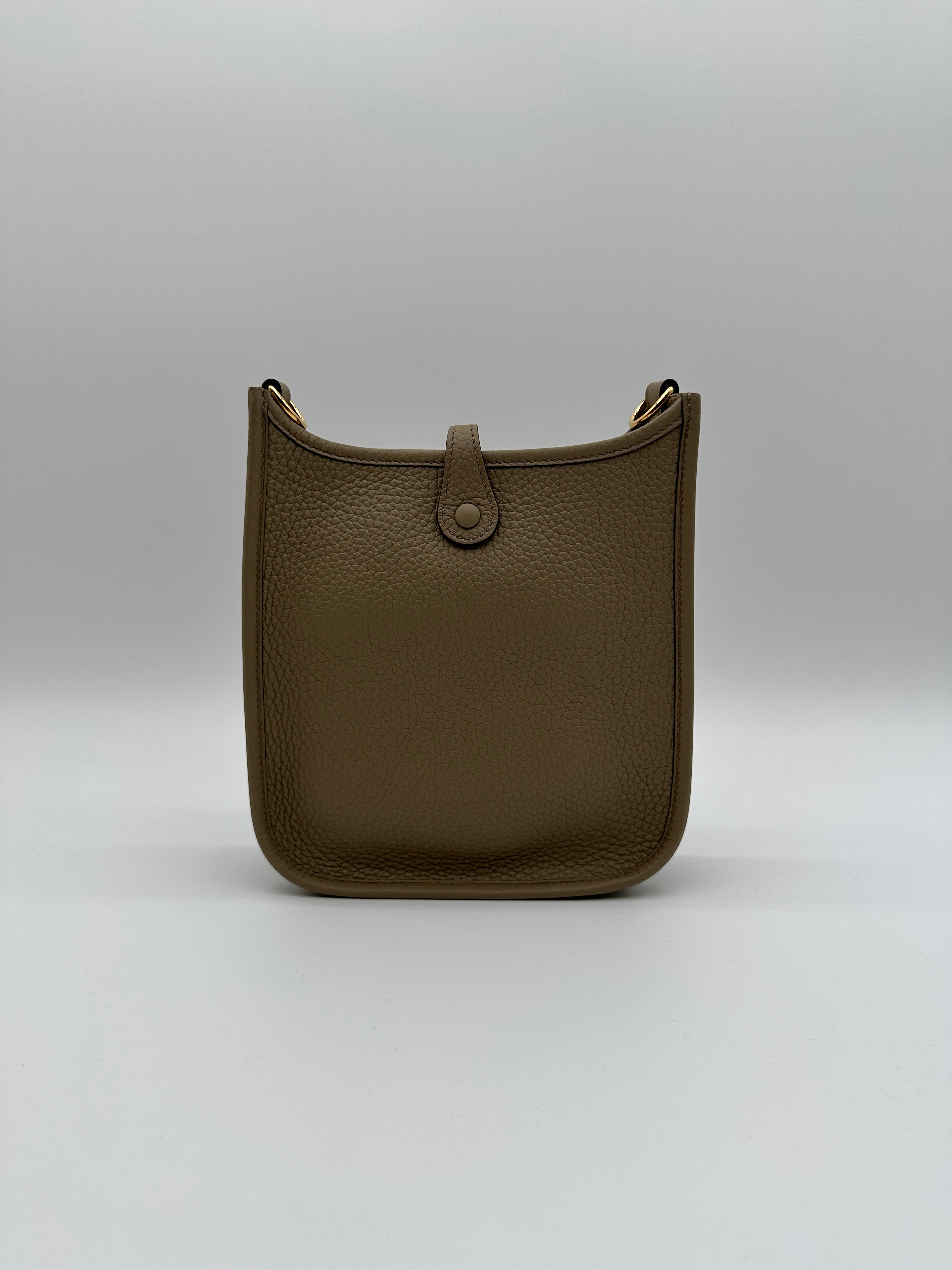 Hermès Mini Evelyne Beige Marfa Taurillon Clemence Gold Hardware