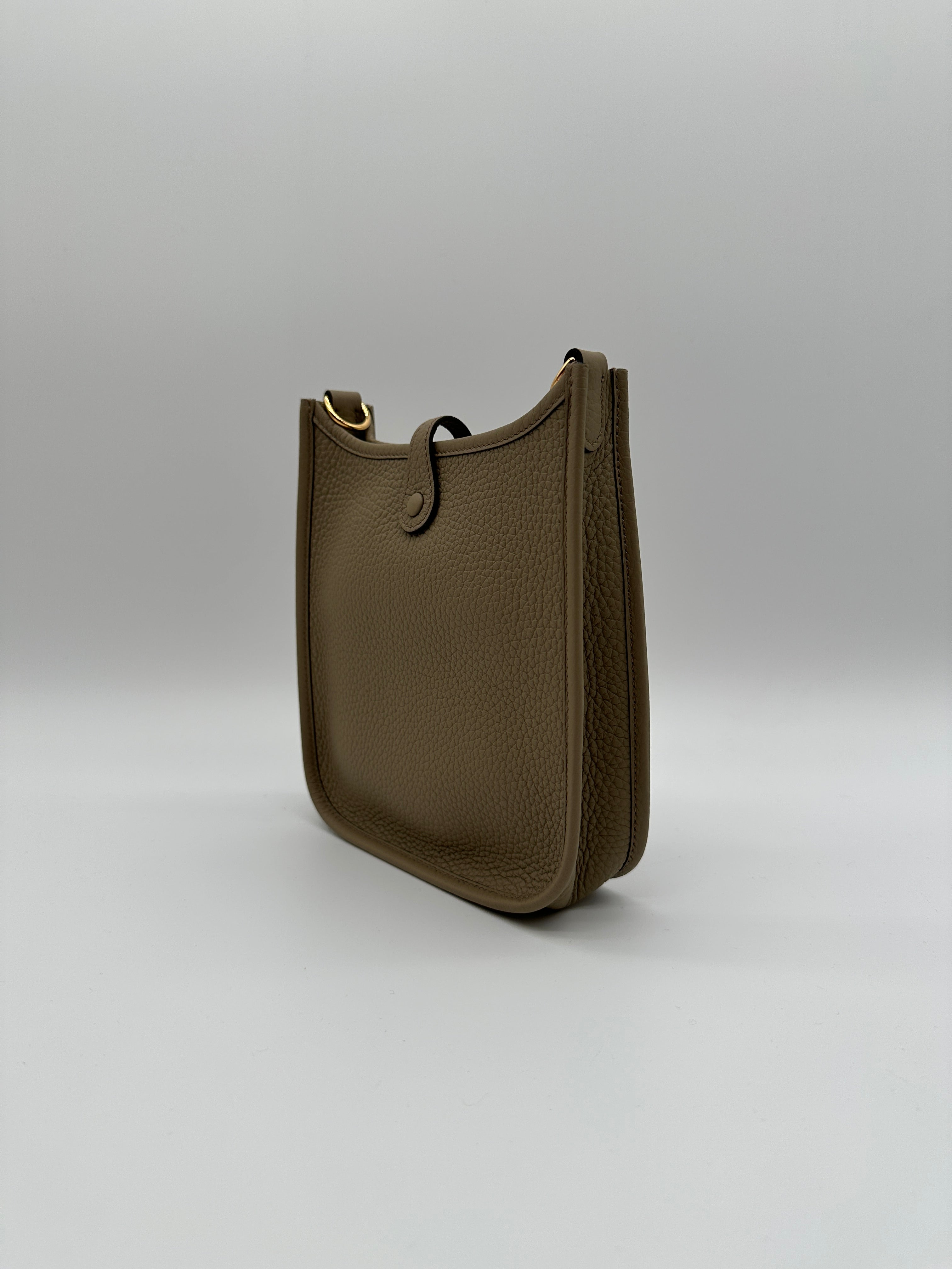 Hermès Mini Evelyne Beige Marfa Taurillon Clemence Gold Hardware