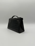 Hermès Kelly Pochette HSS Black/Graphite Shiny Alligator Gold Hardware