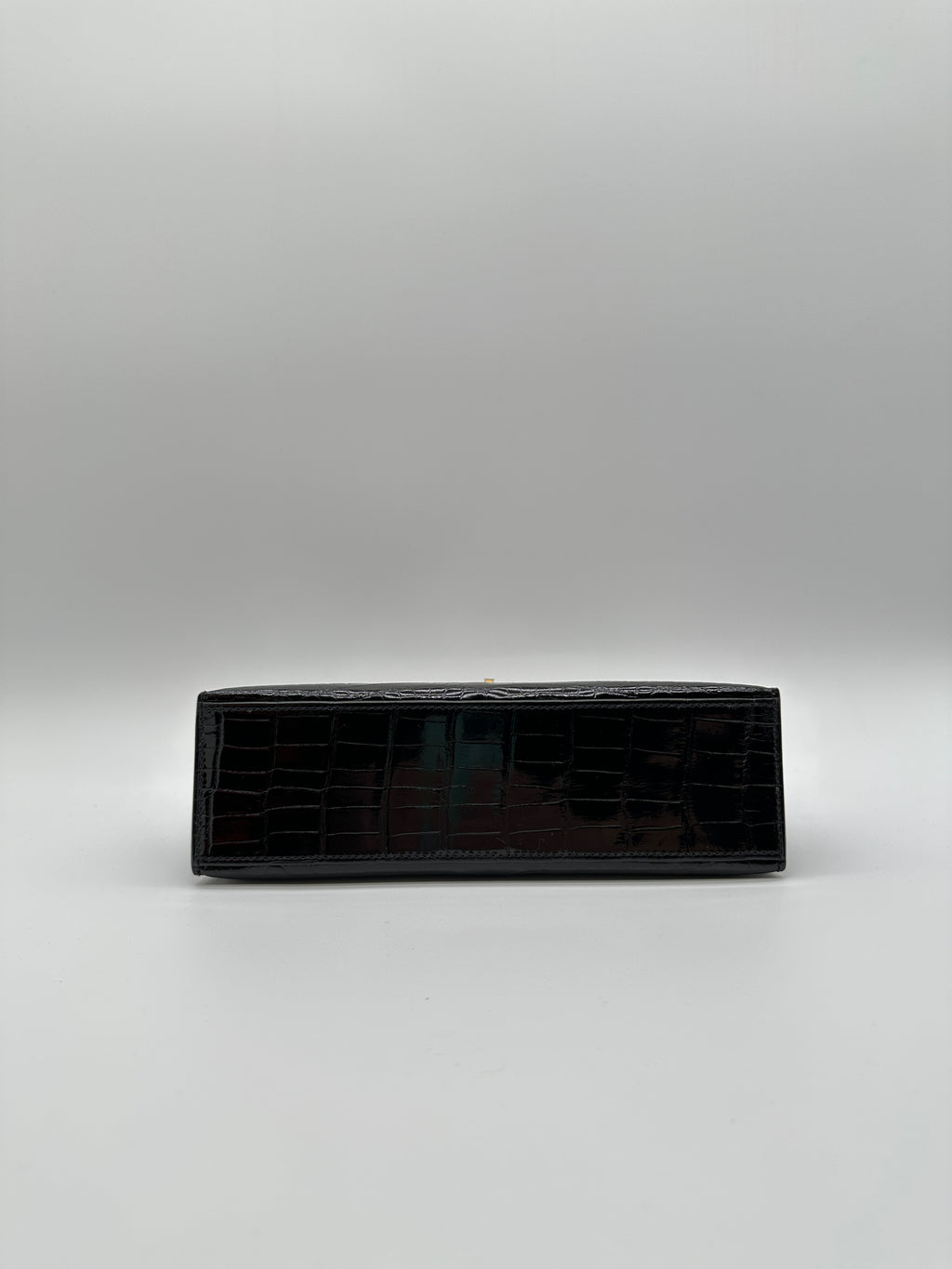 Hermès Kelly Pochette HSS Black/Graphite Shiny Alligator Gold Hardware