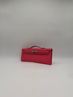 Hermès Kelly Cut Rose Azalee Epsom Palladium Hardware