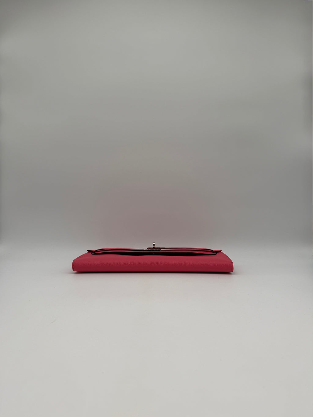 Hermès Kelly Cut Rose Azalee Epsom Palladium Hardware