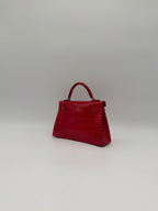 Hermès Mini Kelly Rouge De Coeur Shiny Alligator Palladium Hardware