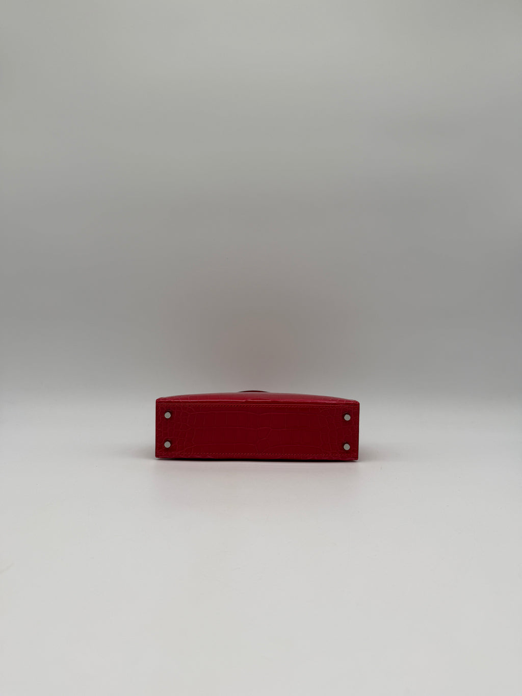 Hermès Mini Kelly Rouge De Coeur Shiny Alligator Palladium Hardware