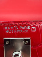 Hermès Mini Kelly Rouge De Coeur Shiny Alligator Palladium Hardware