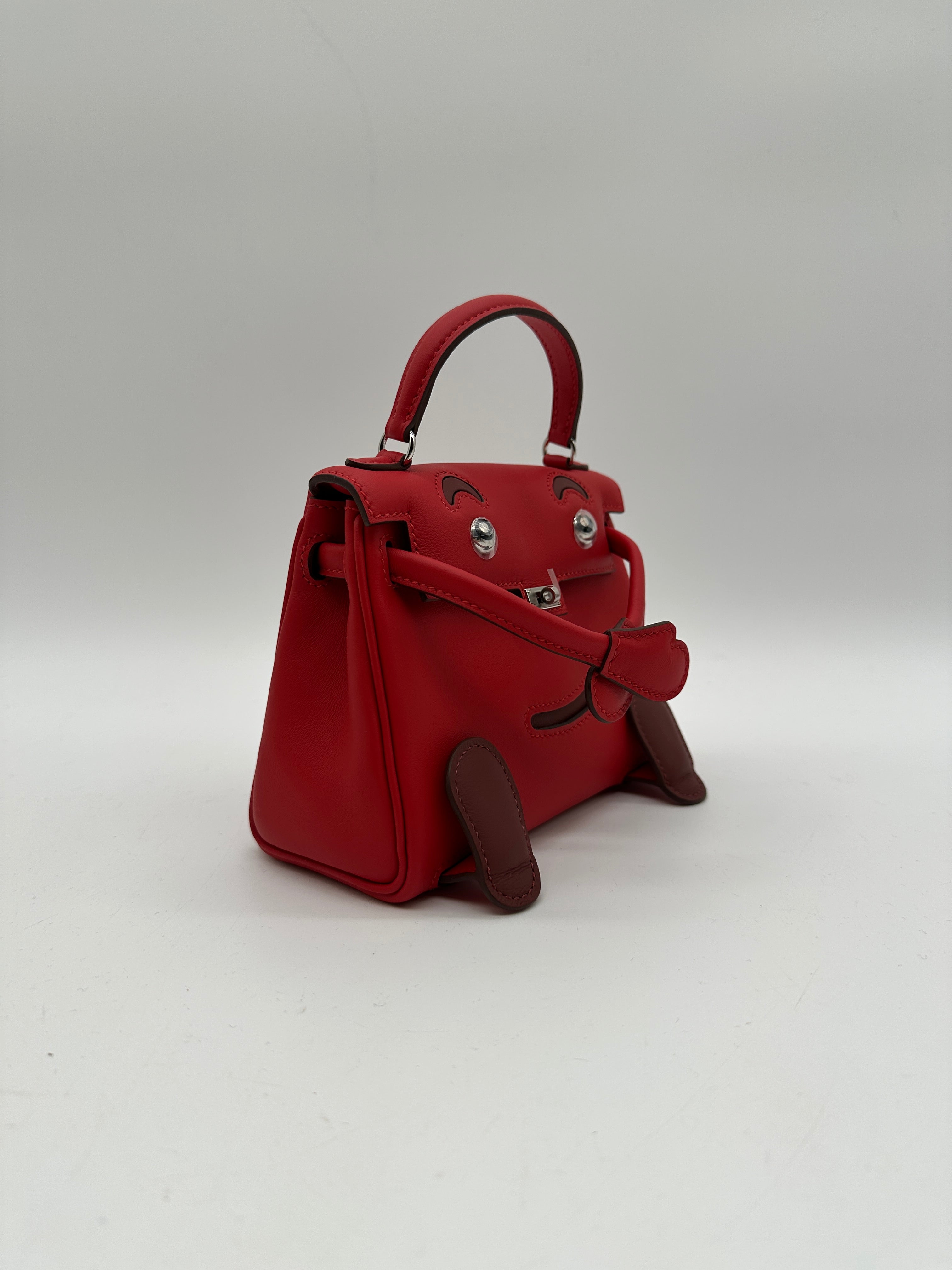 Hermès Kelly Doll Rouge Radieux Swift Palladium Hardware