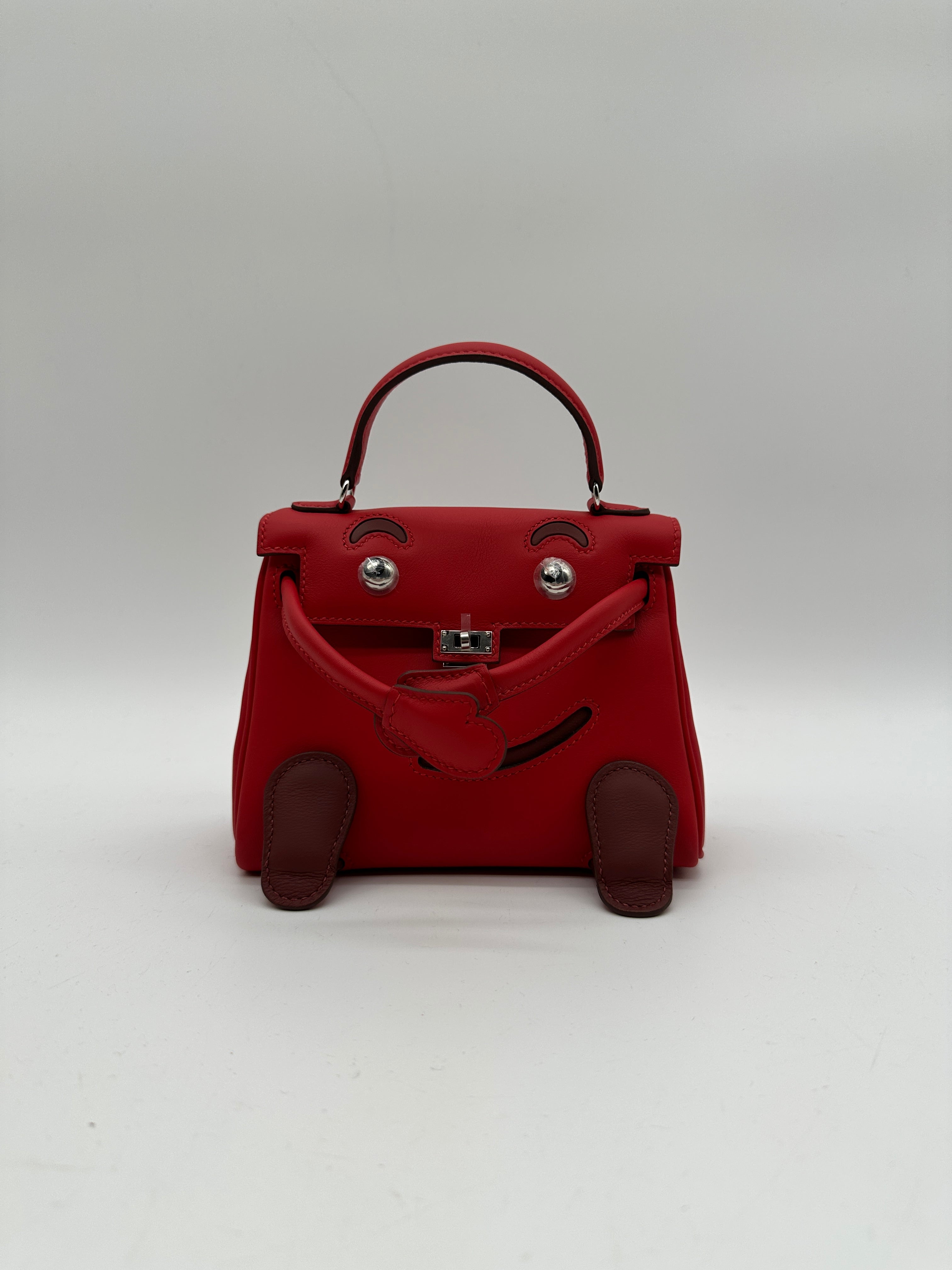 Hermès Kelly Doll Rouge Radieux Swift Palladium Hardware