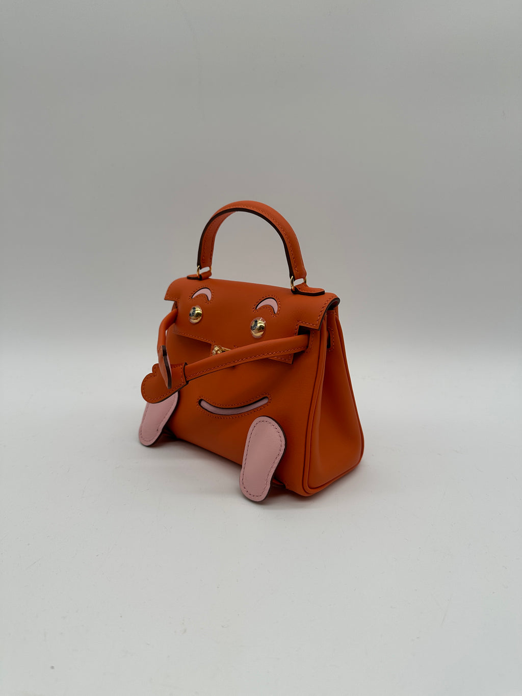 Hermès Kelly Doll Orange & Rose Sakura Swift Palladium Hardware