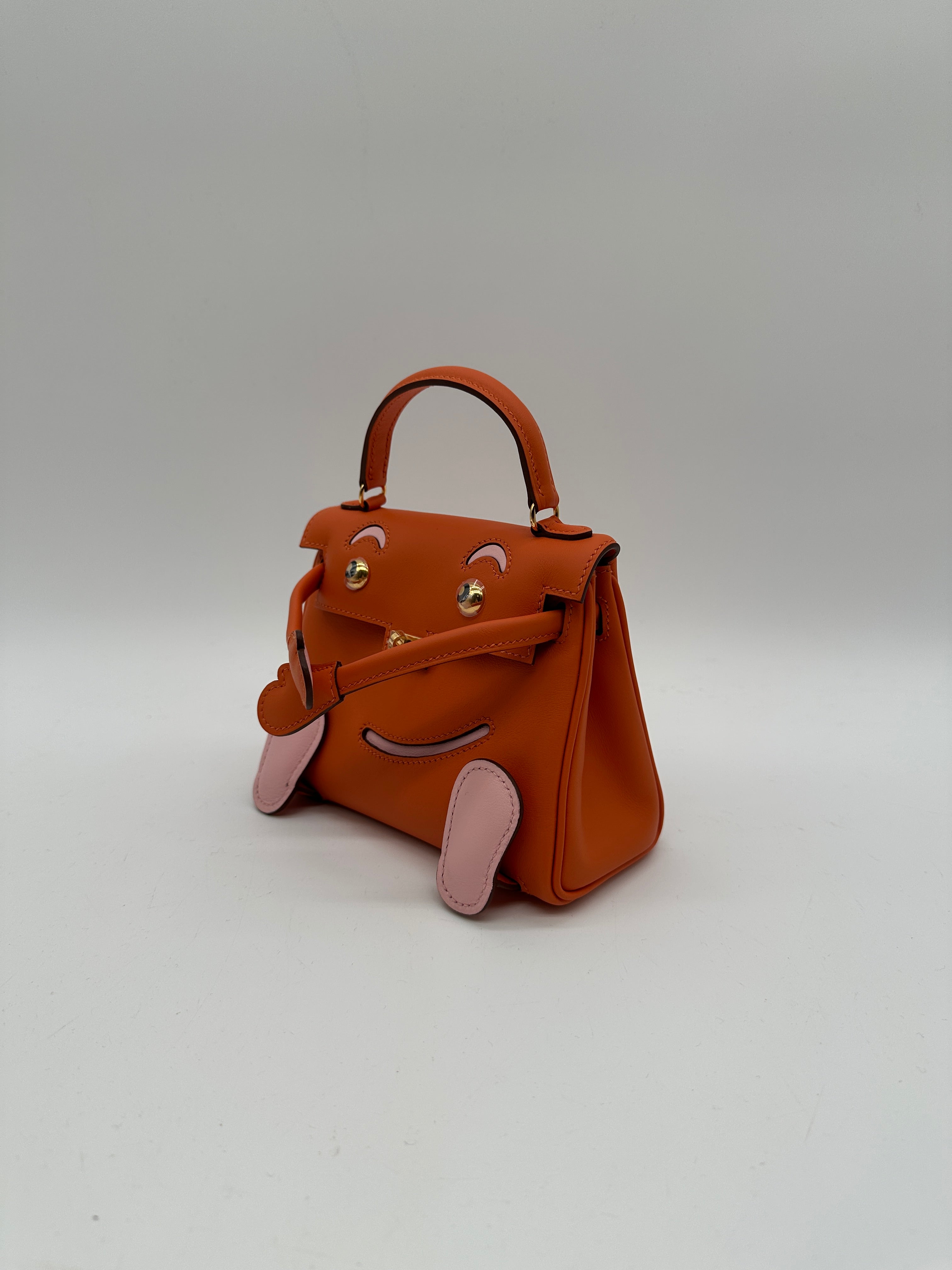 Hermès Kelly Doll Orange & Rose Sakura Swift Palladium Hardware