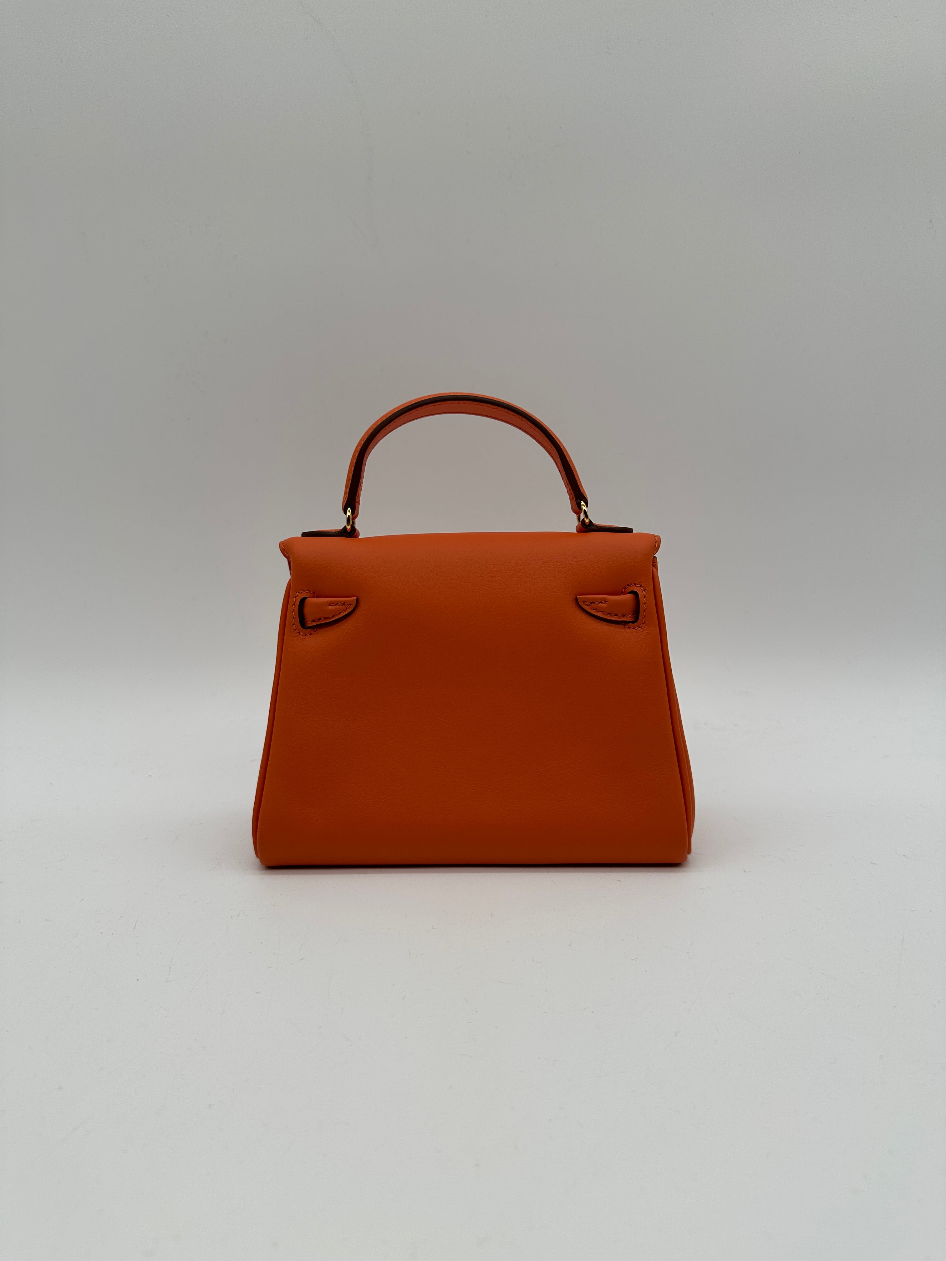 Hermès Kelly Doll Orange & Rose Sakura Swift Palladium Hardware