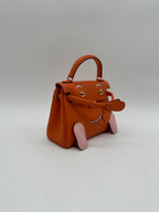 Hermès Kelly Doll Orange & Rose Sakura Swift Palladium Hardware
