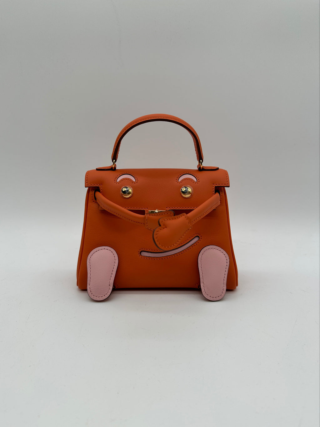 Hermès Kelly Doll Orange & Rose Sakura Swift Palladium Hardware