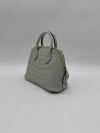 Hermès Mini Bolide Gris Neve Matte Alligator Gold Hardware