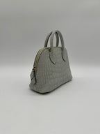 Hermès Mini Bolide Gris Neve Matte Alligator Gold Hardware