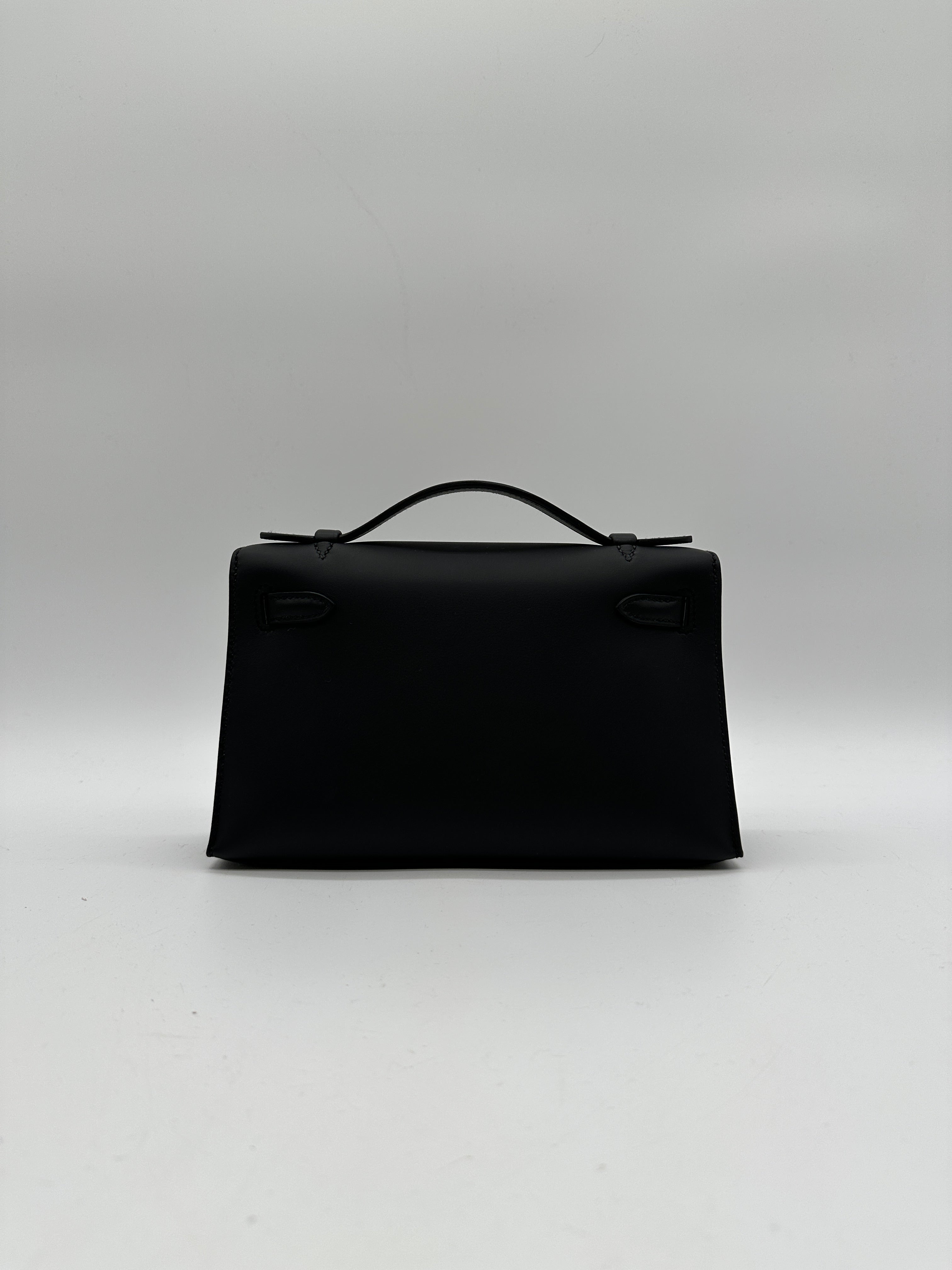 Hermès Kelly Pochette Black Swift Gold Hardware