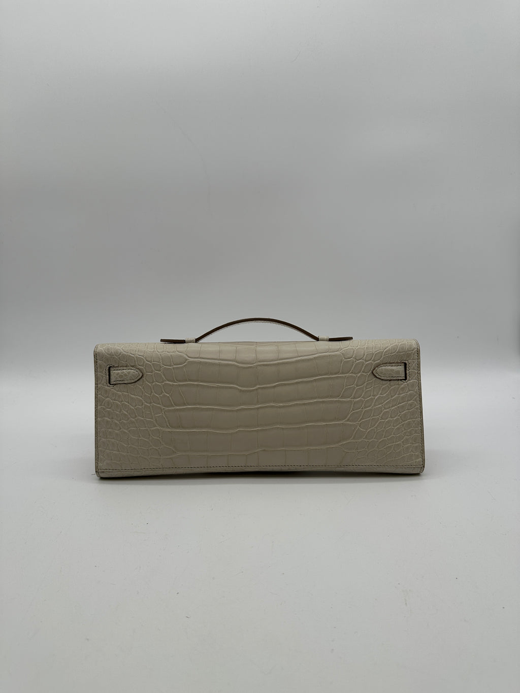Hermès Kelly Cut Beton Matte Alligator Palladium Hardware