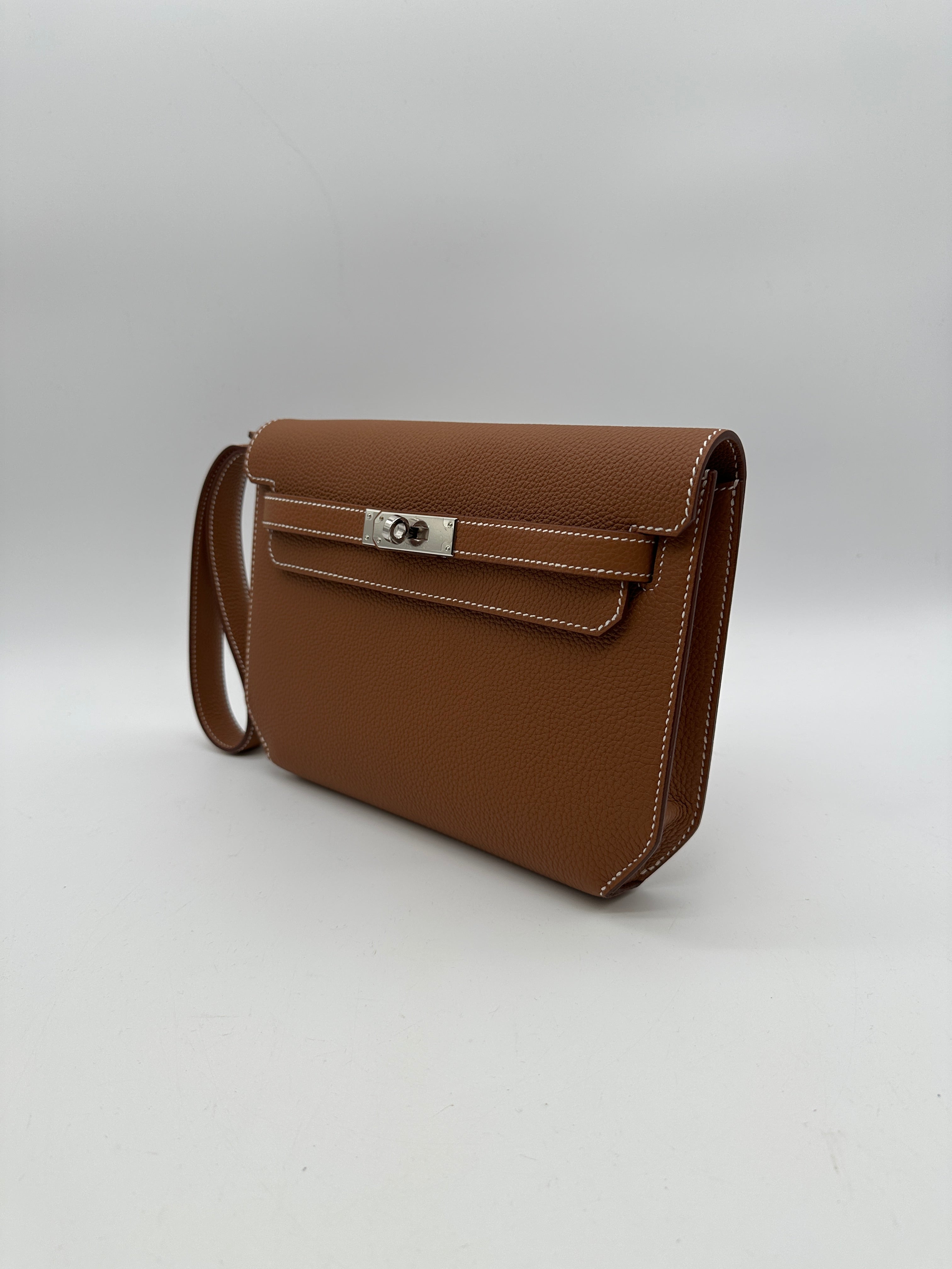 Hermès Kelly Depeches Gold Togo Palladium Hardware