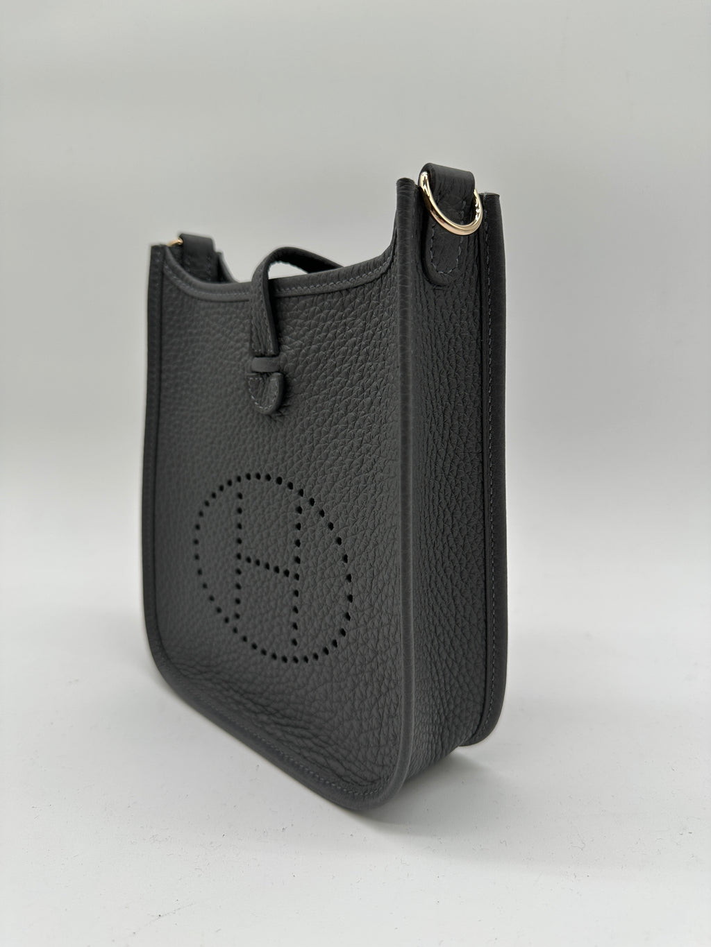 Hermès Mini Evelyne Ardoise Tourillon Clemence Gold Hardware