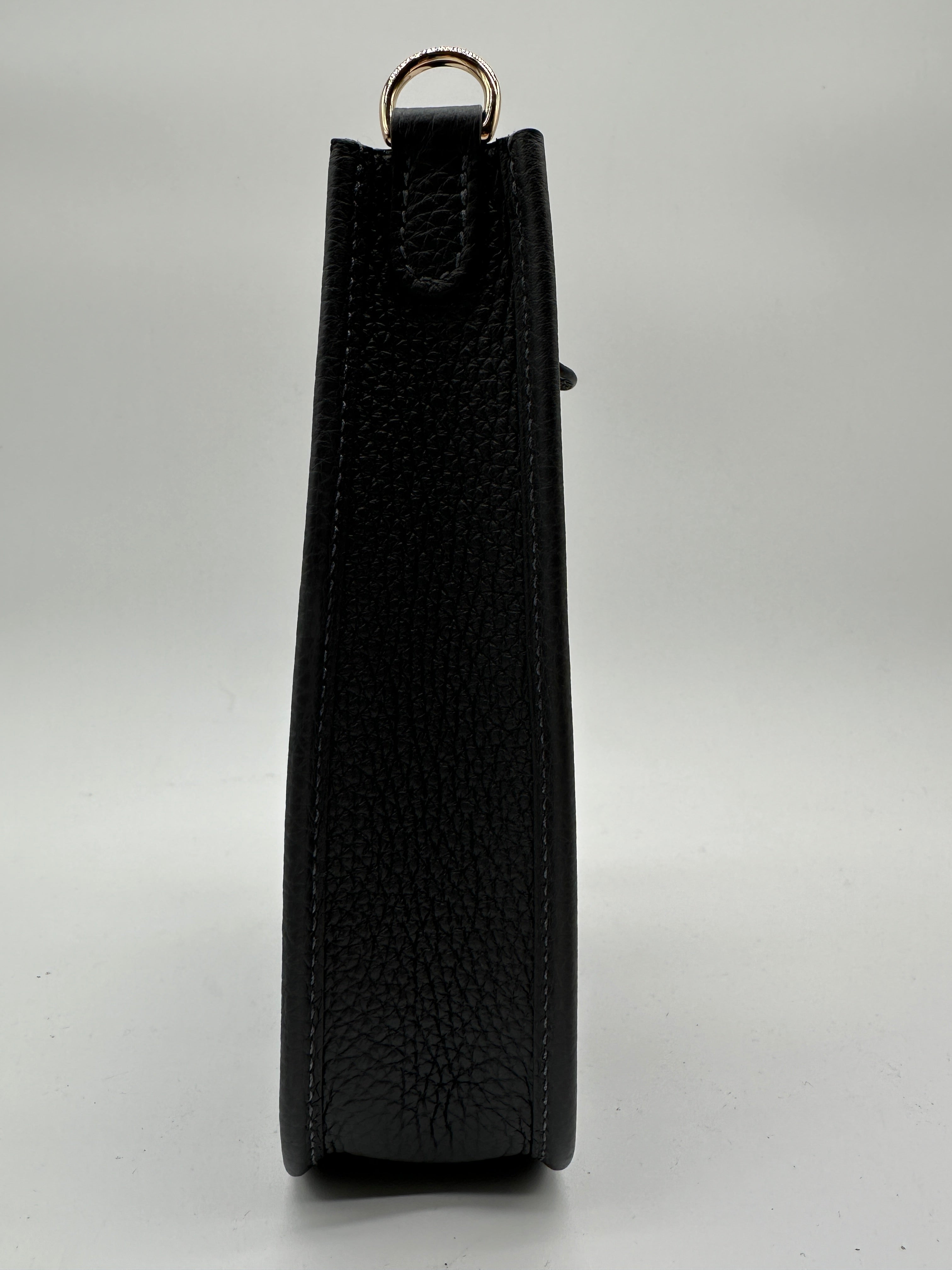 Hermès Mini Evelyne Ardoise Tourillon Clemence Gold Hardware