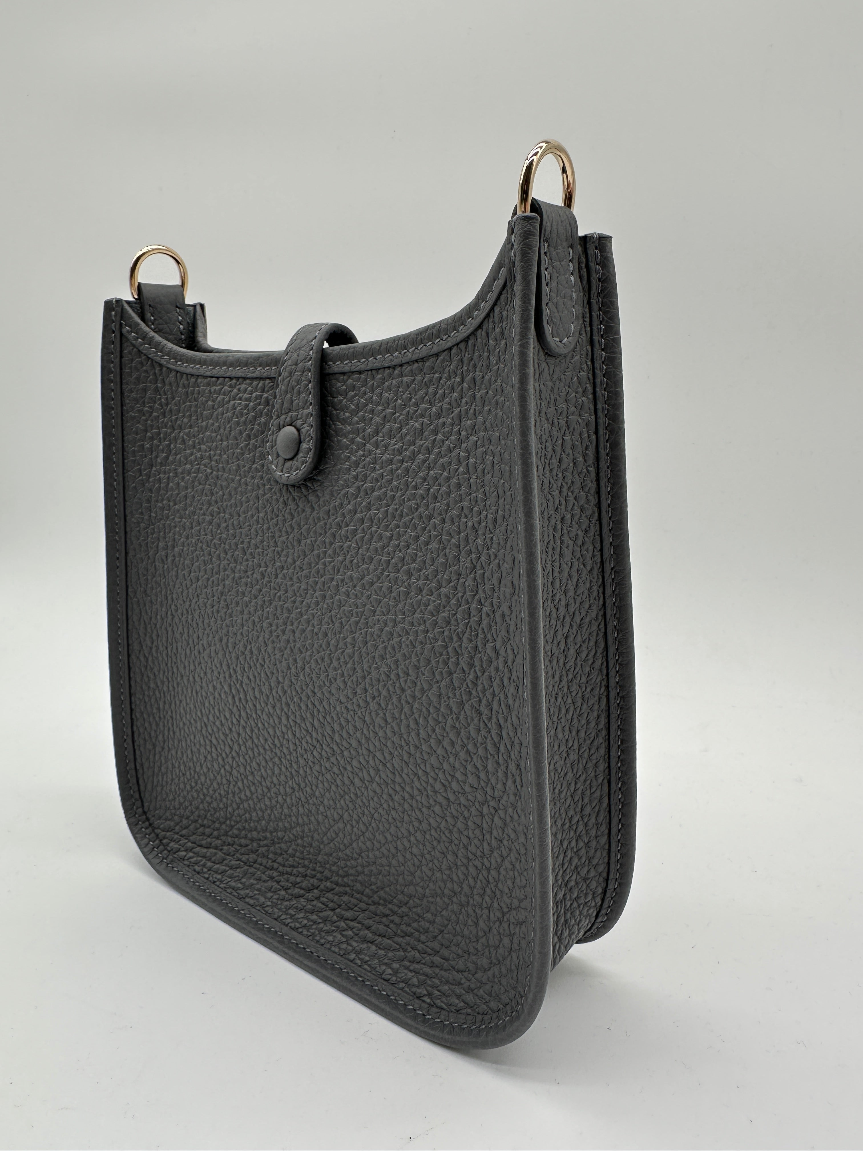 Hermès Mini Evelyne Ardoise Tourillon Clemence Gold Hardware