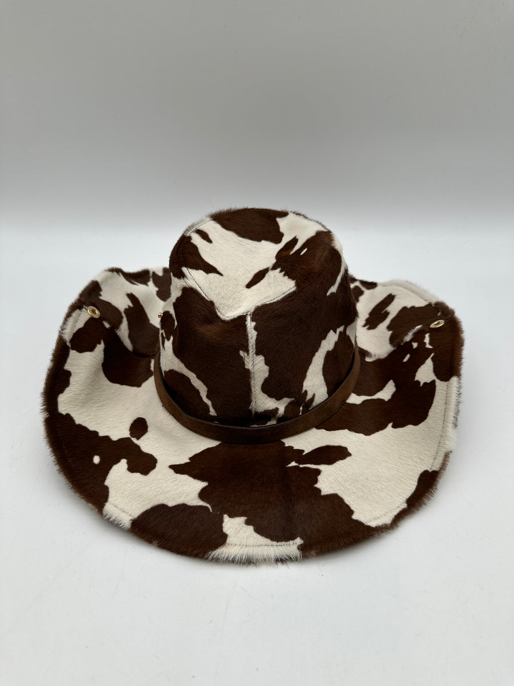 Miu Miu Printed Leather Cowboy Hat White/Burnt Sienna