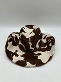 Miu Miu Printed Leather Cowboy Hat White/Burnt Sienna