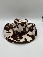 Miu Miu Printed Leather Cowboy Hat White/Burnt Sienna