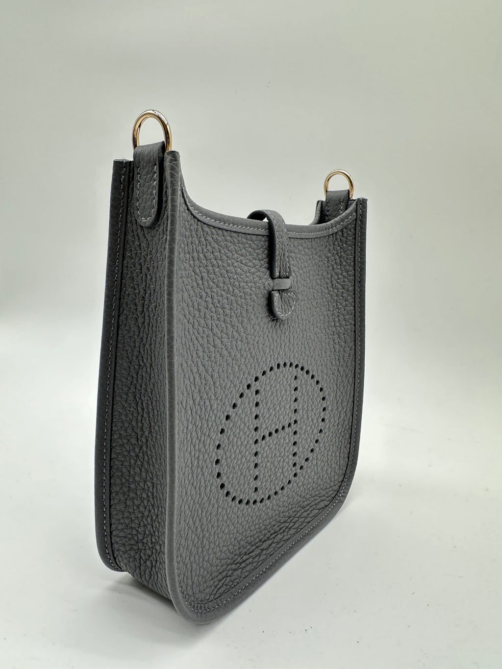 Hermès Mini Evelyne Ardoise Tourillon Clemence Gold Hardware