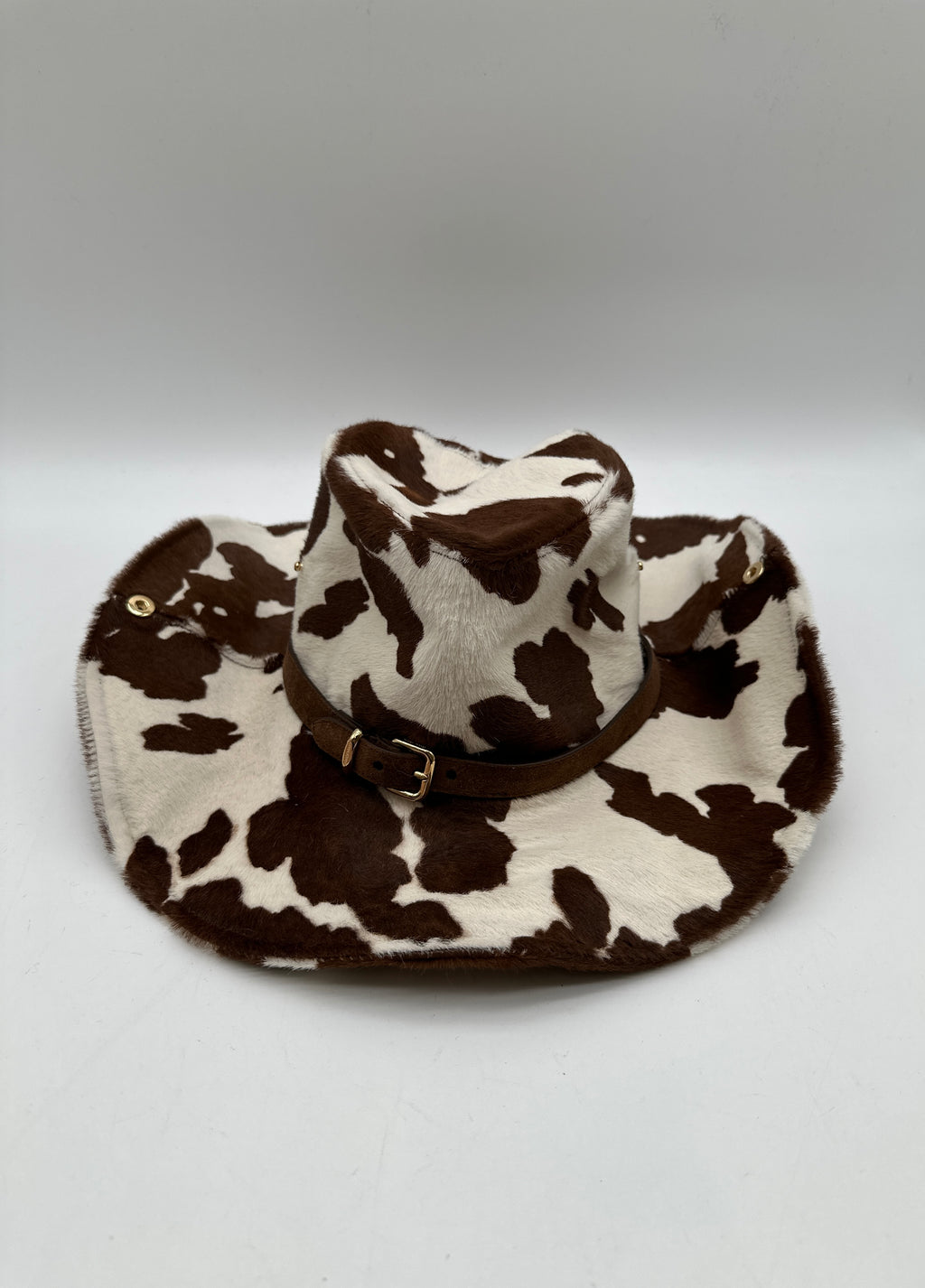 Miu Miu Printed Leather Cowboy Hat White/Burnt Sienna