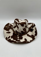 Miu Miu Printed Leather Cowboy Hat White/Burnt Sienna