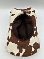 Miu Miu Printed Leather Cowboy Hat White/Burnt Sienna