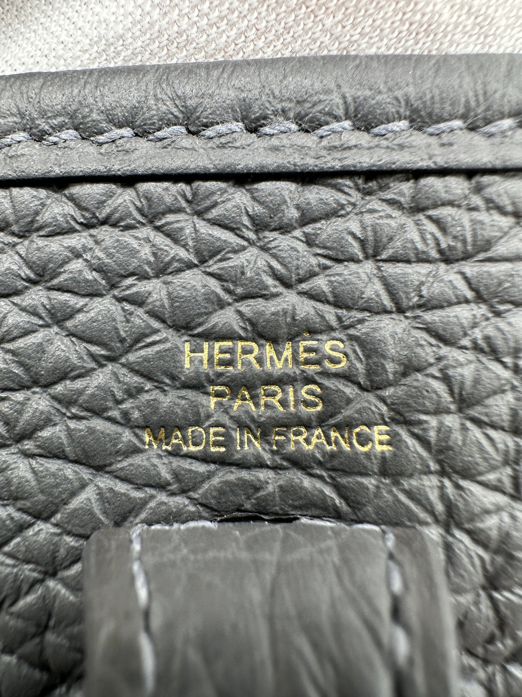 Hermès Mini Evelyne Ardoise Tourillon Clemence Gold Hardware