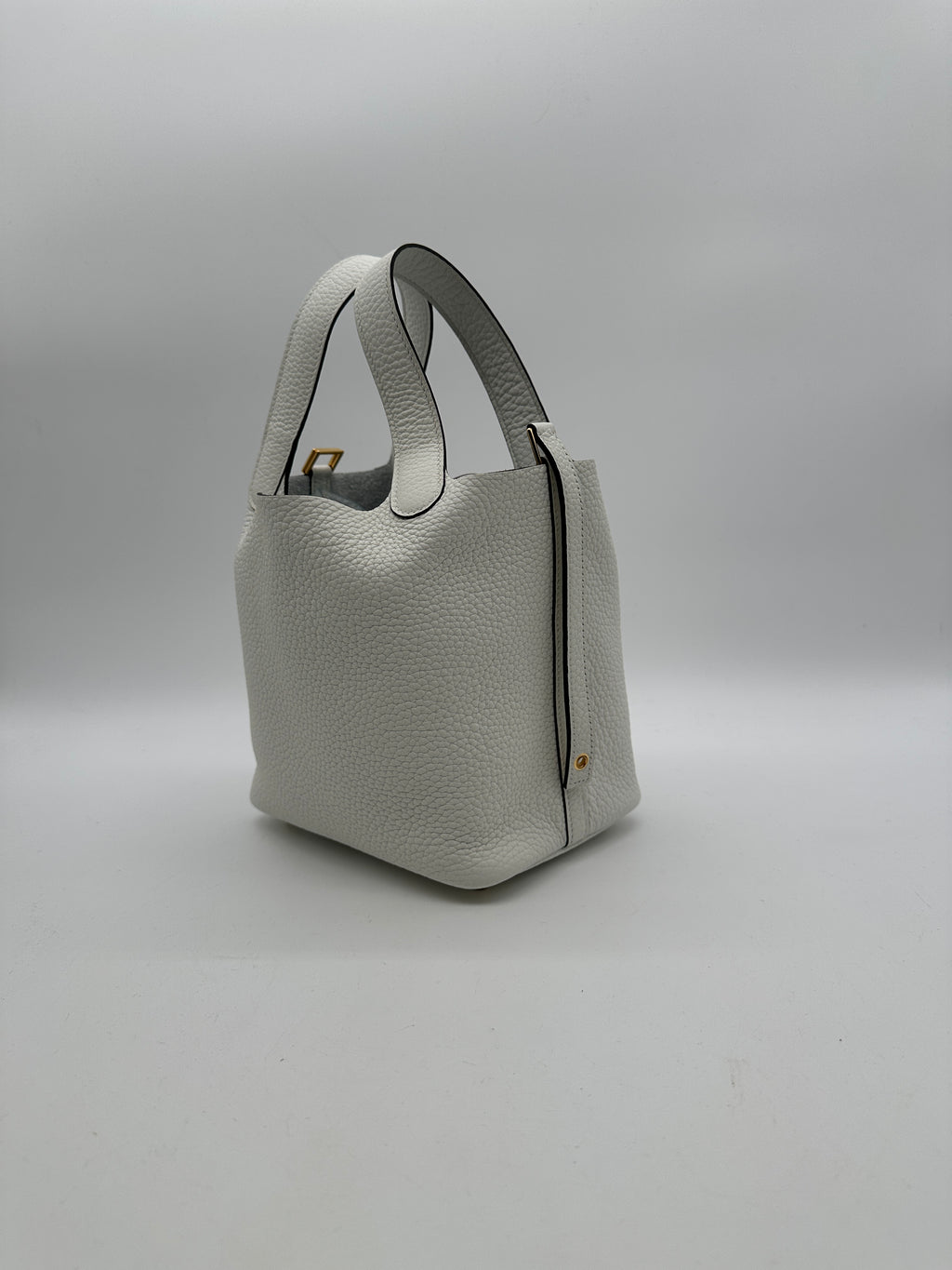 Hermès Picotin 18 New White Tourillion Clemence Gold Hardware