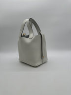 Hermès Picotin 18 New White Tourillion Clemence Gold Hardware