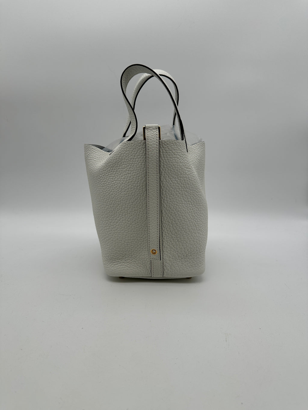 Hermès Picotin 18 New White Tourillion Clemence Gold Hardware