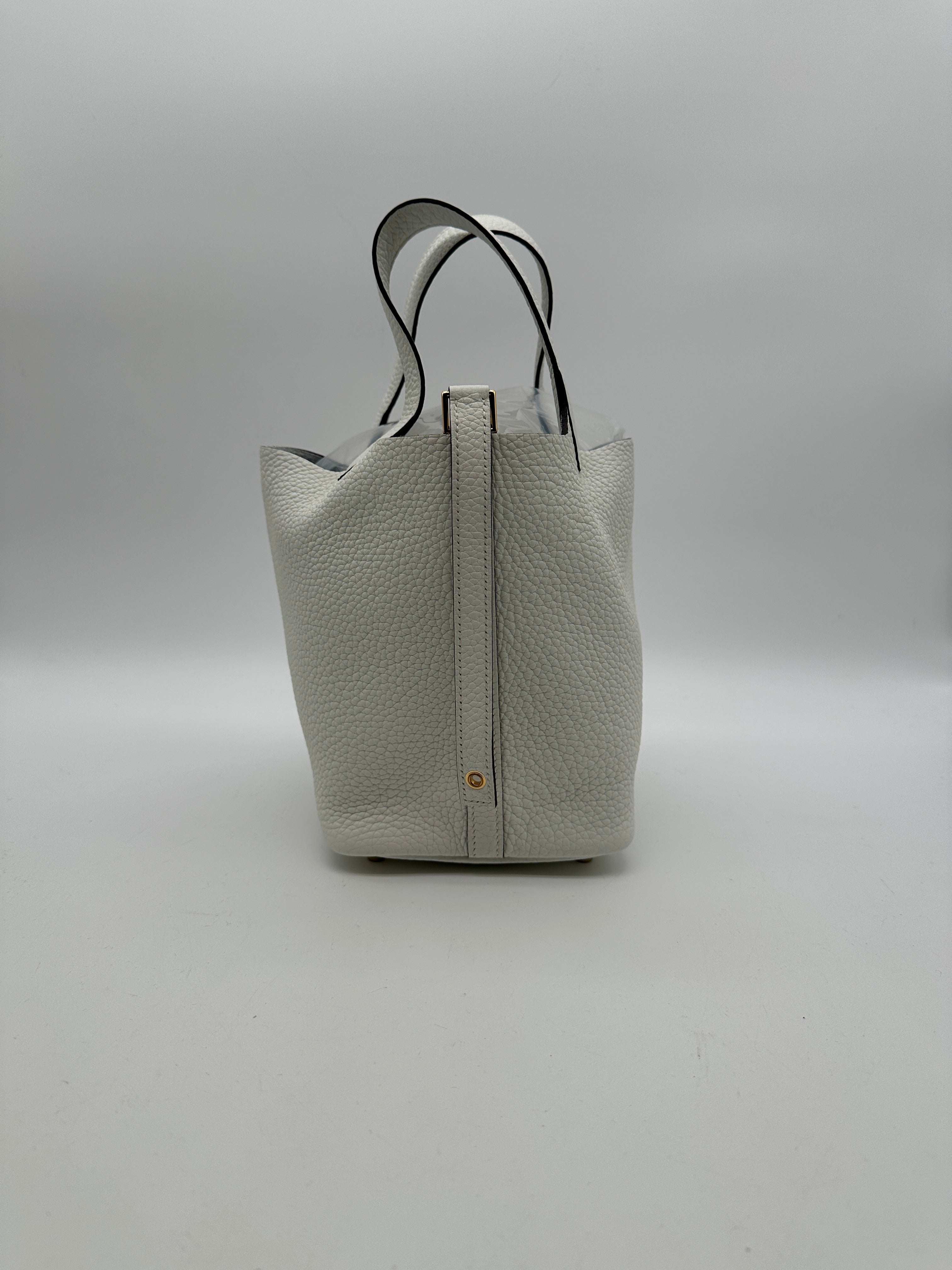 Hermès Picotin 18 New White Tourillion Clemence Gold Hardware