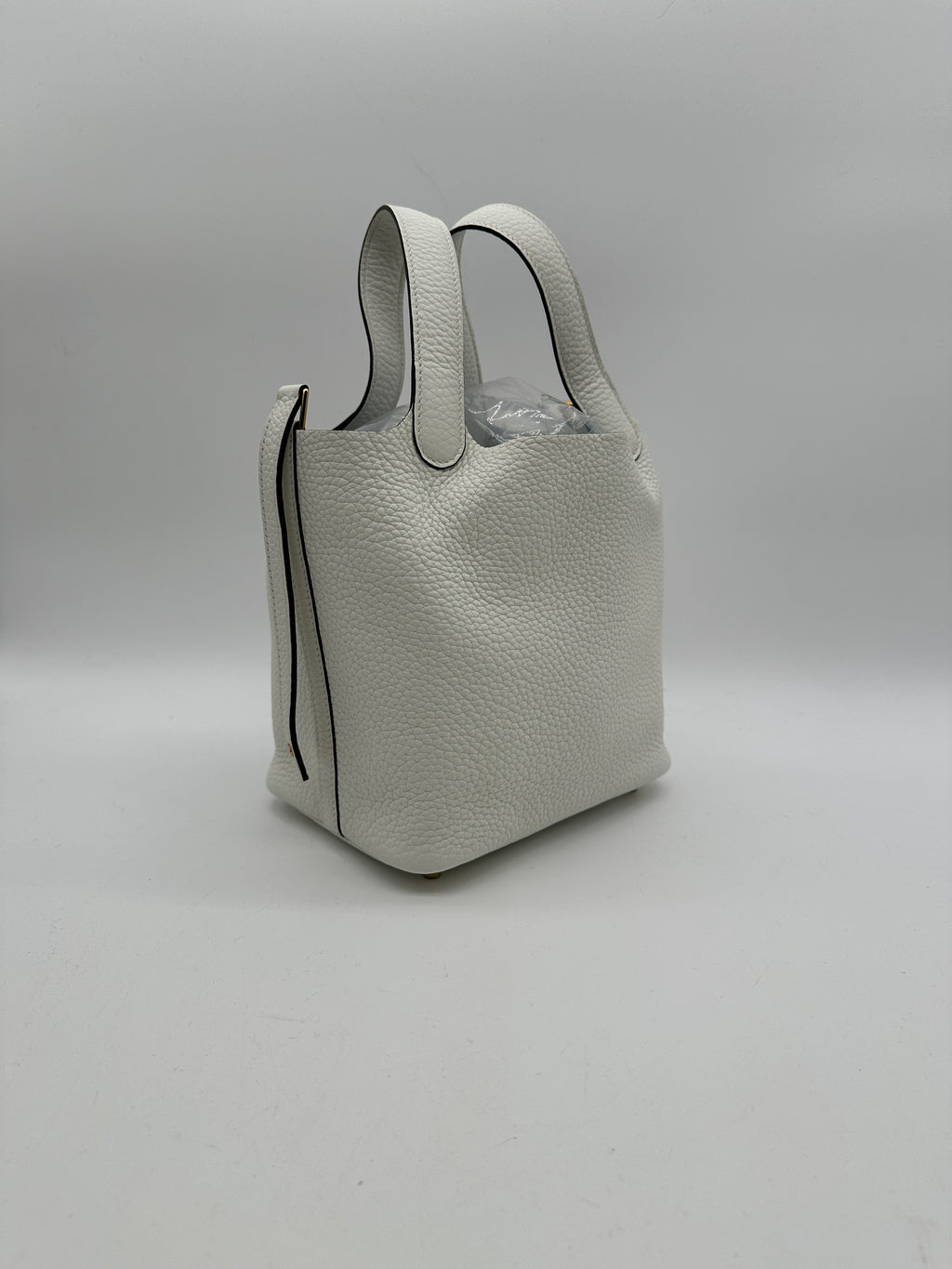 Hermès Picotin 18 New White Tourillion Clemence Gold Hardware