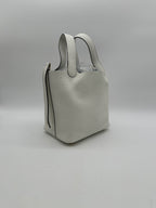 Hermès Picotin 18 New White Tourillion Clemence Gold Hardware