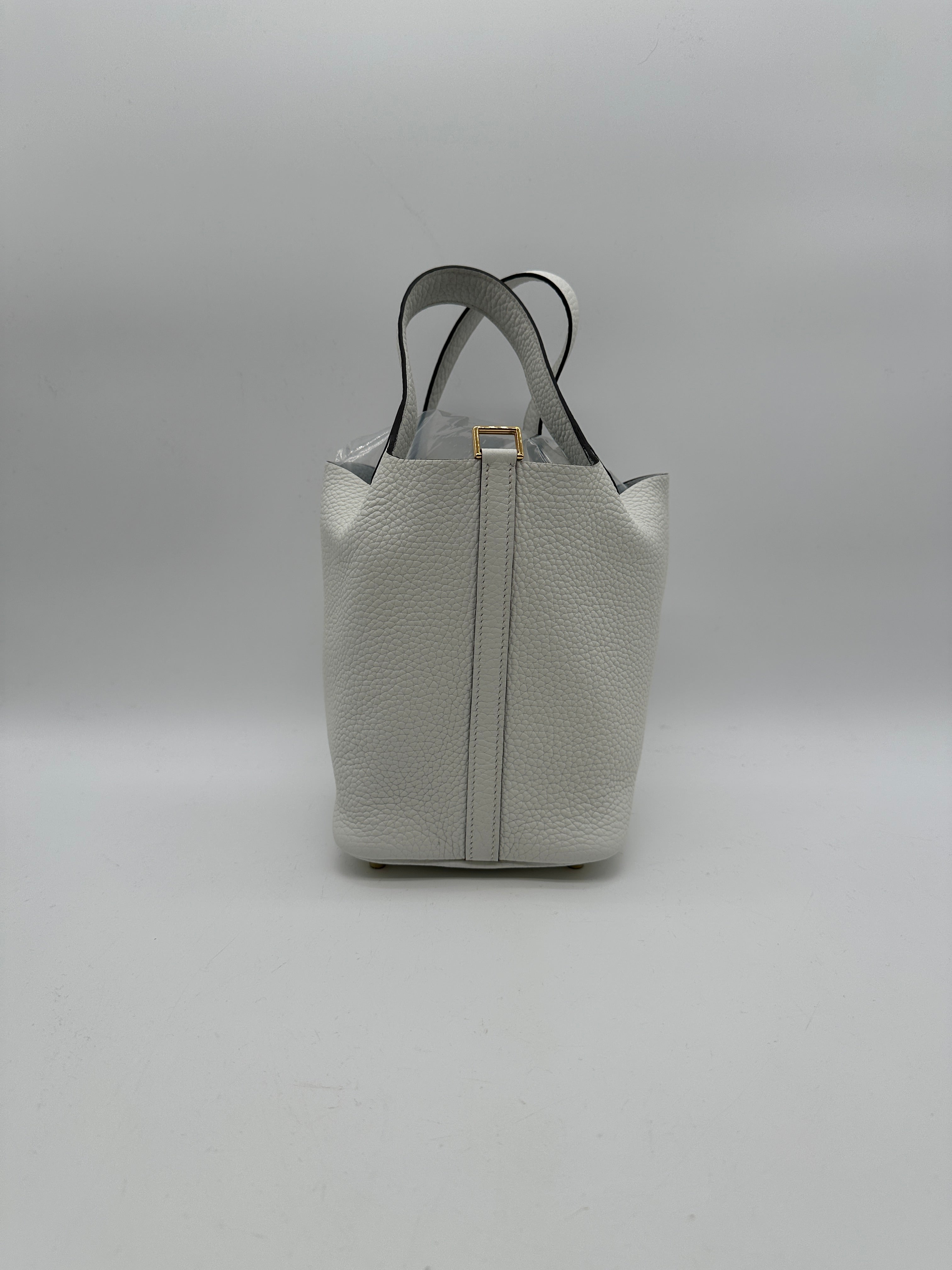 Hermès Picotin 18 New White Tourillion Clemence Gold Hardware