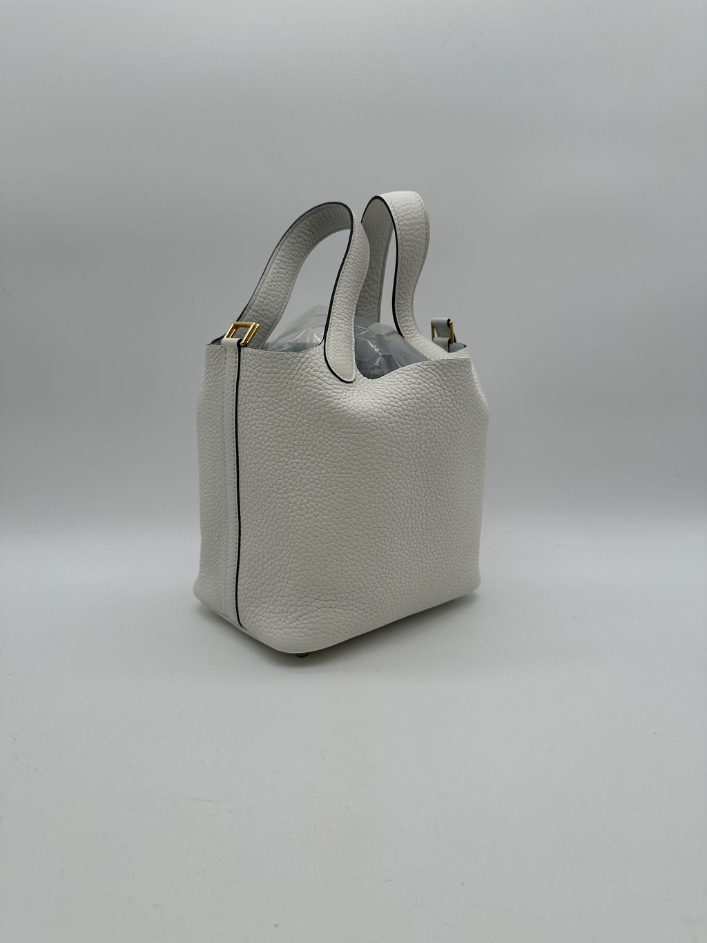 Hermès Picotin 18 New White Tourillion Clemence Gold Hardware