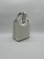 Hermès Picotin 18 New White Tourillion Clemence Gold Hardware