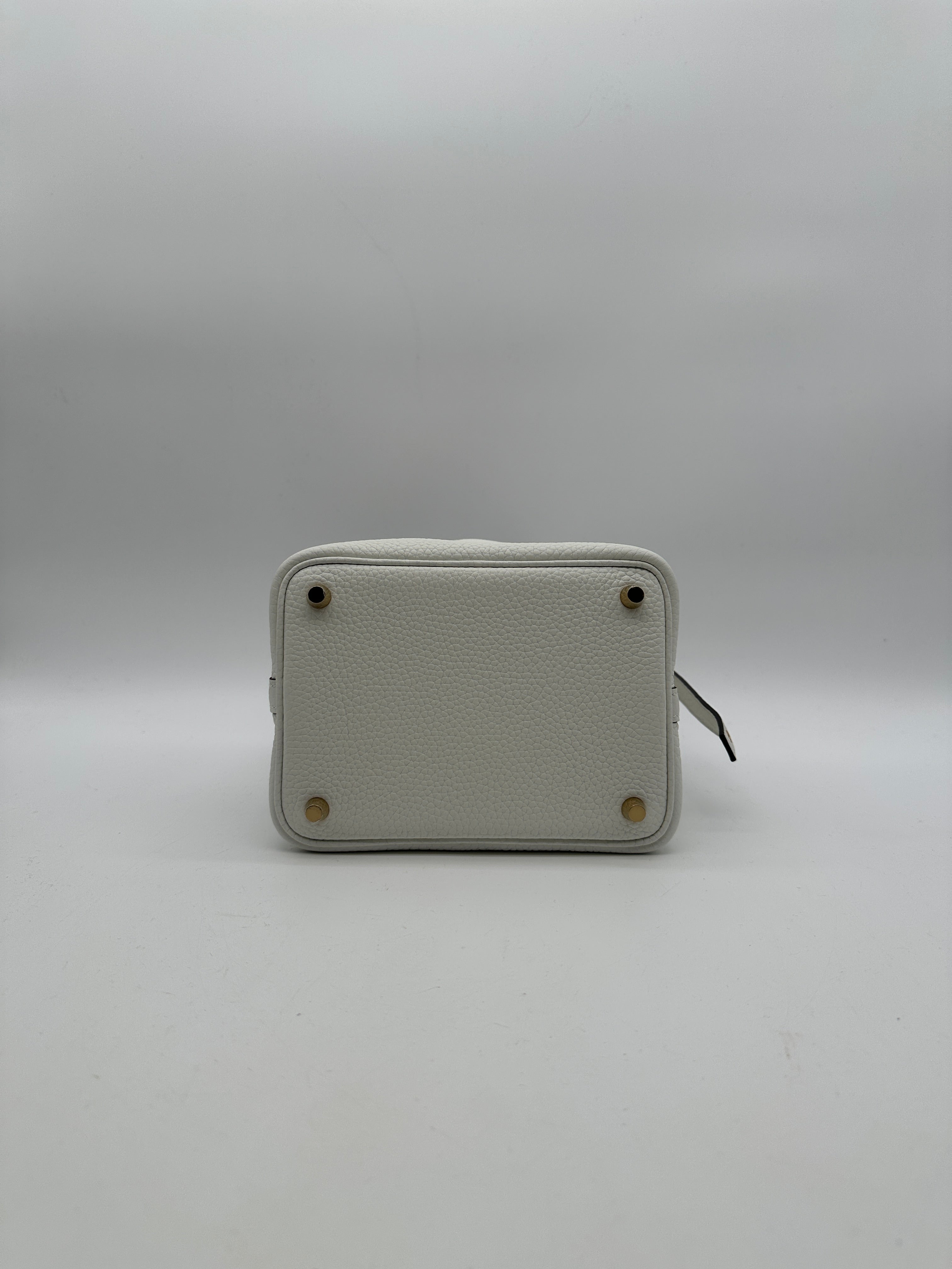 Hermès Picotin 18 New White Tourillion Clemence Gold Hardware