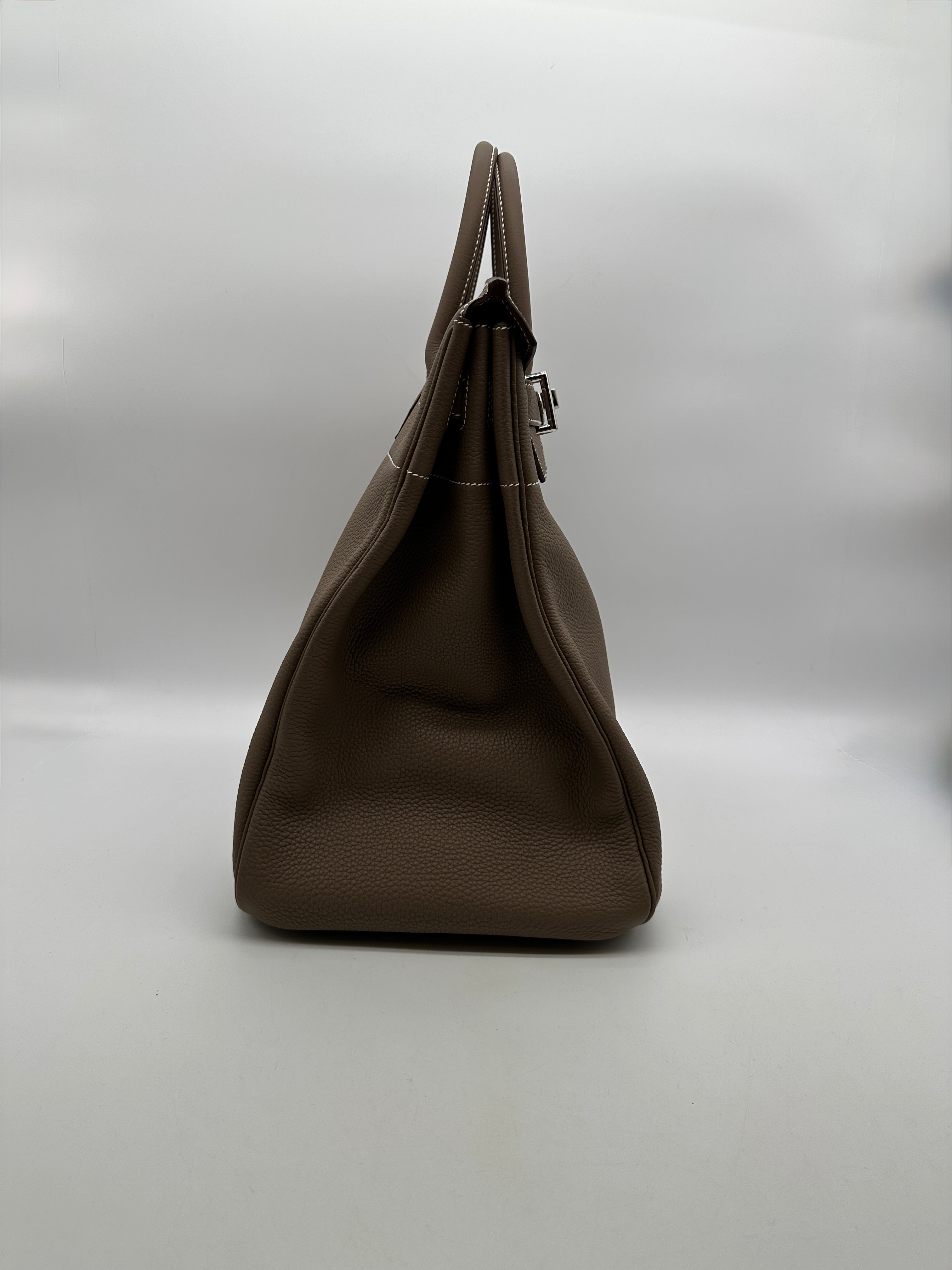 Hermès Haut a Courroies 40 Etoupe Togo Palladium Hardware