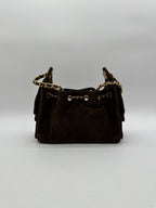 Chanel 25 Hobo Mini Dark Brown Suede Gold Hardware